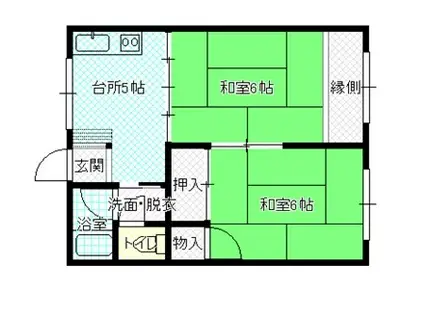 アーバン佃II(2DK/2階)の間取り写真
