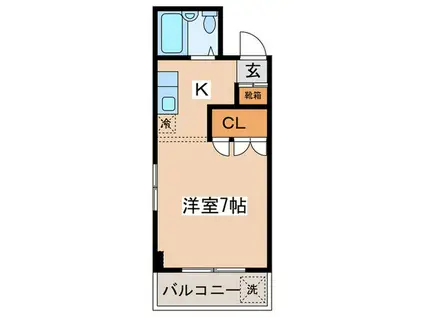 タウンハイツ鴨居(1K/3階)の間取り写真