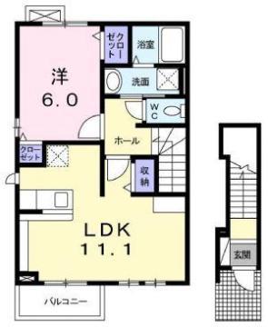 エアリースクエア(1LDK/2階)の間取り写真
