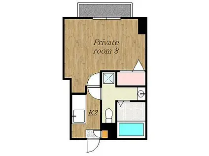 ロイヤルハイツ城山(1K/6階)の間取り写真