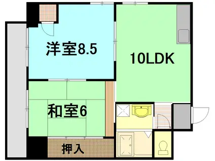 シャルマンS(2LDK/5階)の間取り写真