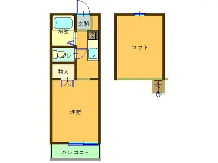 石下サクセスハイツ(1SK/1階)の間取り写真