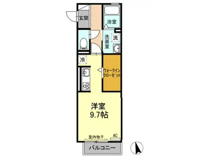 サンシティ加納(ワンルーム/2階)の間取り写真