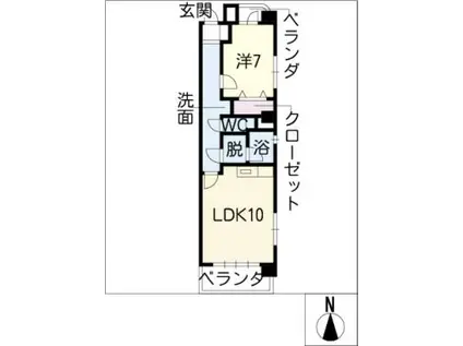 341九番町(1LDK/3階)の間取り写真