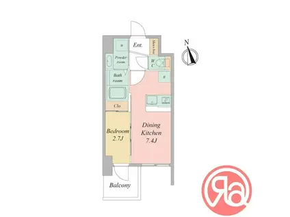 セレニテ日本橋エクラ(1DK/3階)の間取り写真