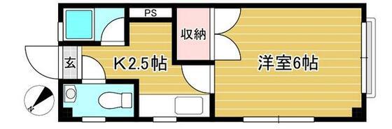 サンパレス(1K/3階)の間取り写真