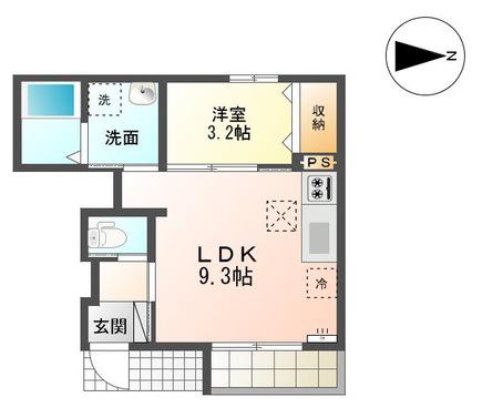 ベルフルール(1LDK/1階)の間取り写真