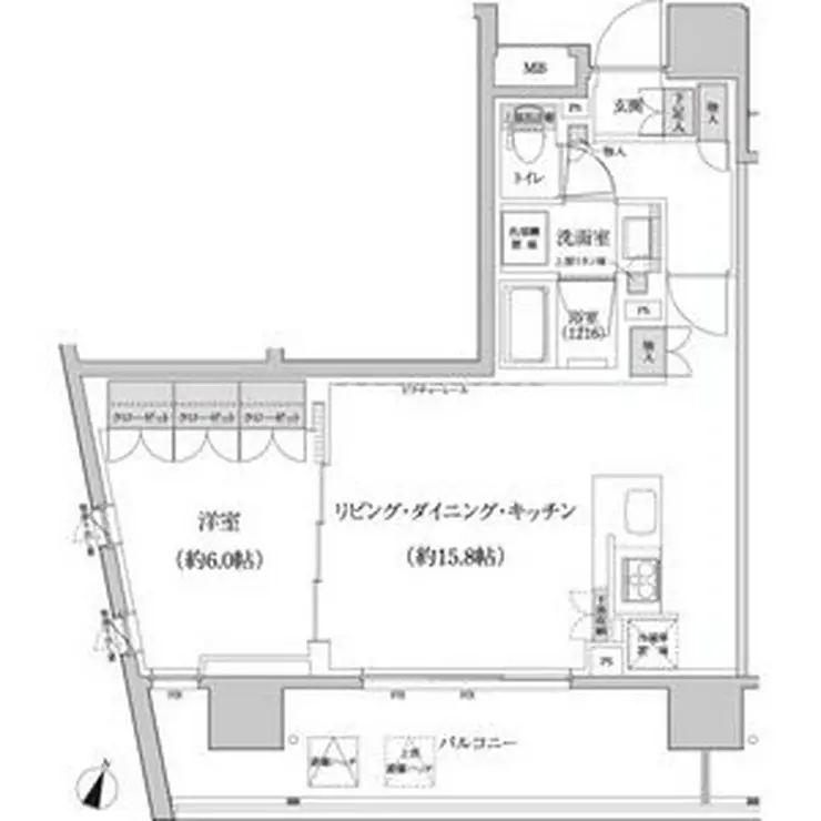 パークハビオ渋谷本町レジデンス 3階階 間取り