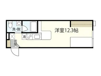 モーリスII(ワンルーム/2階)の間取り写真