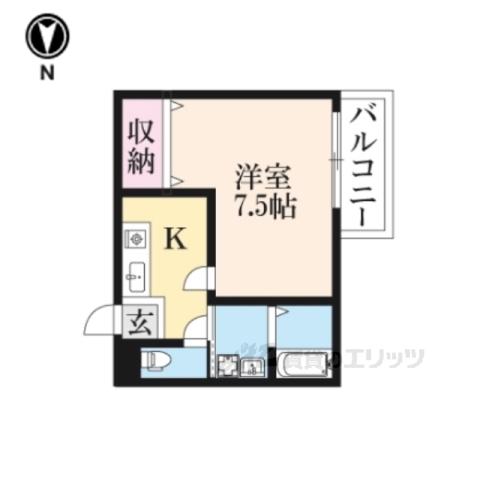 ハイツT&AⅡ(1K/1階)の間取り写真
