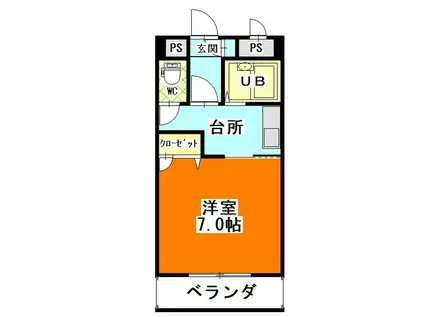 エスポアール21A(1K/4階)の間取り写真