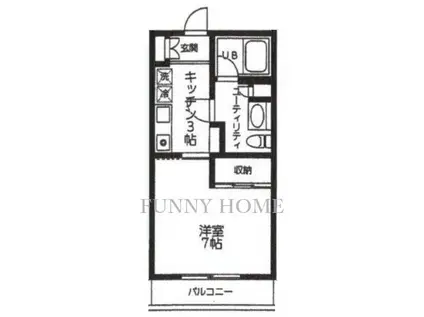 バードコート深沢II(1K/2階)の間取り写真