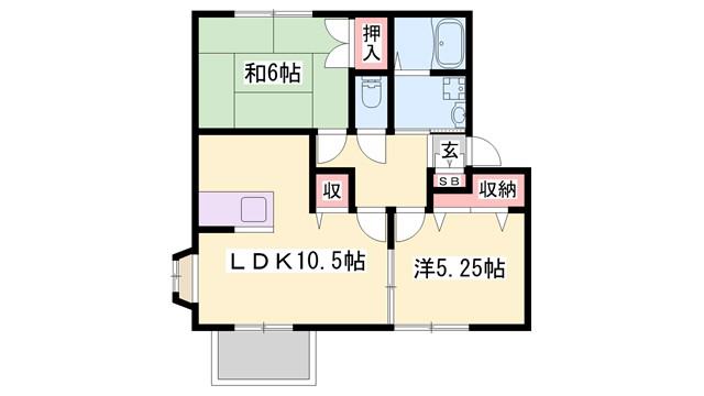 ソレイユ(2LDK/2階)の間取り写真