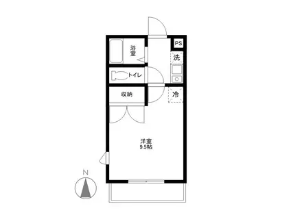クレセントM(1K/1階)の間取り写真