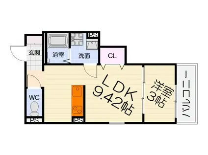 FSTYLE西取石4号館(1LDK/2階)の間取り写真