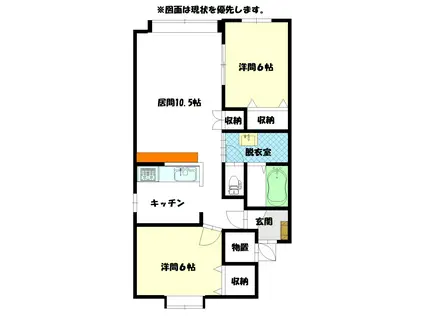 イムーヴルII(2LDK/2階)の間取り写真