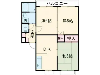 ヴィラ・コート(3DK/1階)の間取り写真