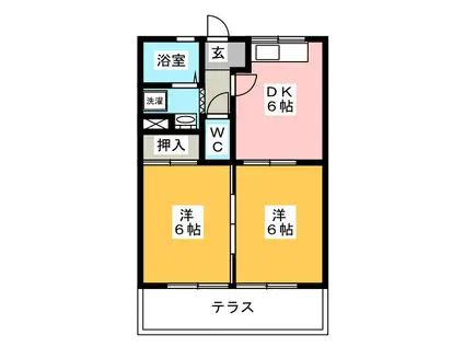 エクシードASANO(2DK/1階)の間取り写真