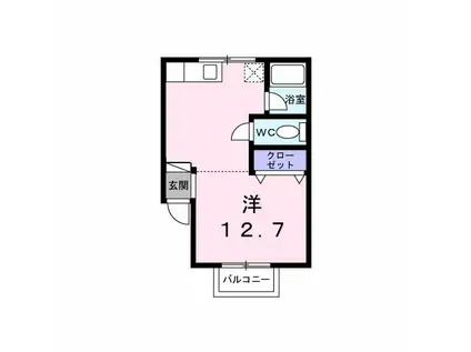 バーン荒町B(ワンルーム/2階)の間取り写真