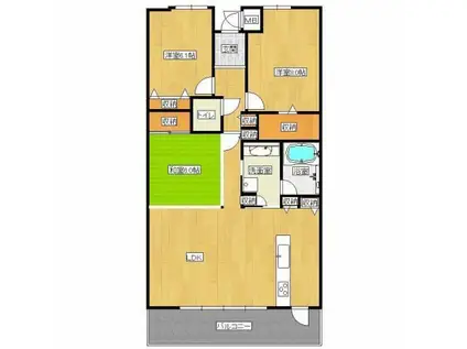 エイルマンション医大前グラディオ(3LDK/12階)の間取り写真