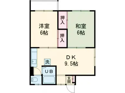 ホワイトハイツ D(2DK/2階)の間取り写真