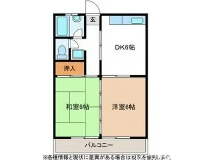 LOTUS(2DK/2階)の間取り写真