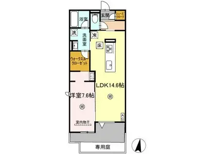 グランフォース(1LDK/1階)の間取り写真