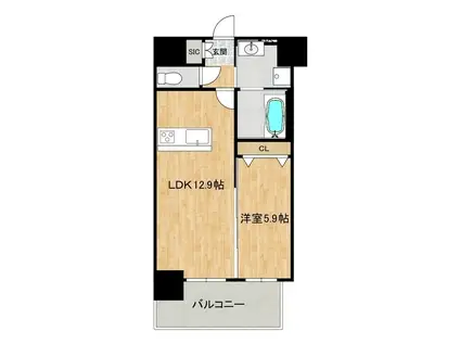 フィネストリーノ守谷(1LDK/8階)の間取り写真