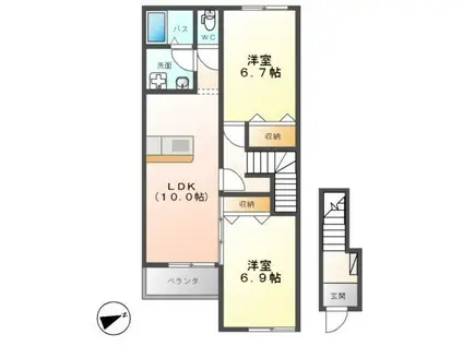 コンフォーティア(2LDK/2階)の間取り写真