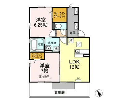 パルクセゾンII(2LDK/1階)の間取り写真