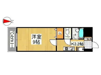 ウィングス片野II(1K/14階)の間取り写真