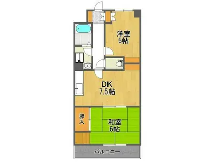 ペガソス熊谷(2DK/5階)の間取り写真