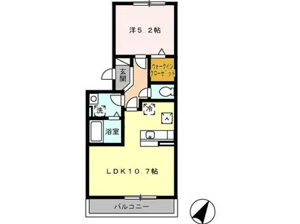 メゾンレスポワールII(1LDK/1階)の間取り写真