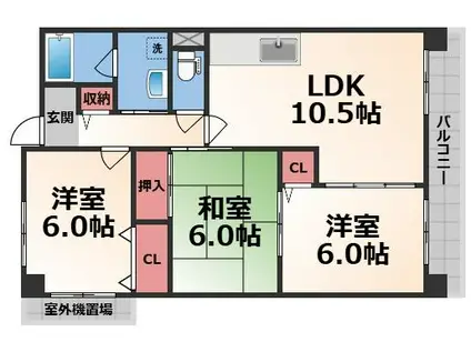 プロニティ・ユー(3LDK/3階)の間取り写真