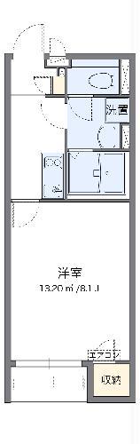 クレイノOZ-6(1K/1階)の間取り写真