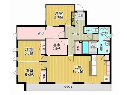 鷺宮二丁目メゾン(3SLDK/3階)の間取り写真
