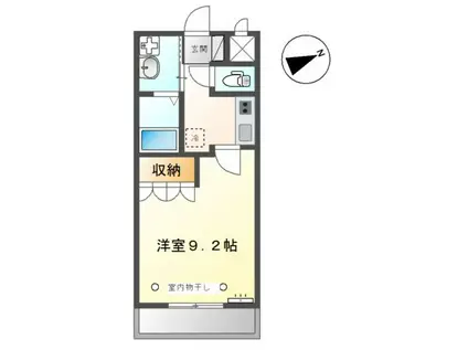 プランドール(1K/2階)の間取り写真