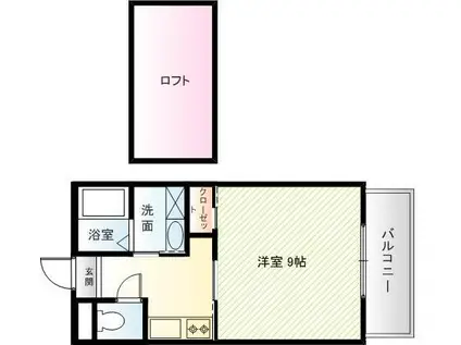 プレシアス・タウン(1K/2階)の間取り写真