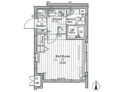 ヴォーガコルテ王子神谷アジールコート(1K/2階)の間取り写真