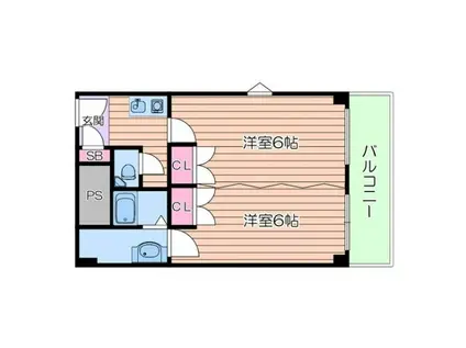 アバンティ貝塚2(1LDK/2階)の間取り写真