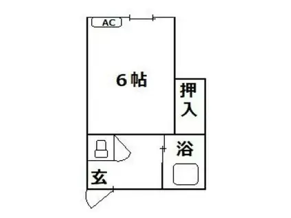 ひまわり荘(1K/2階)の間取り写真