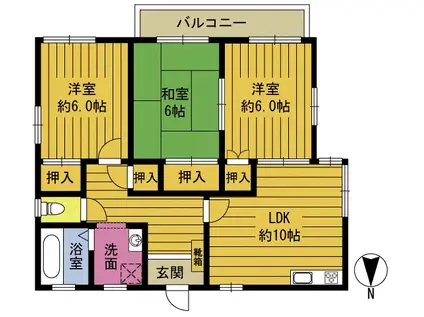 サントワ(3LDK/2階)の間取り写真