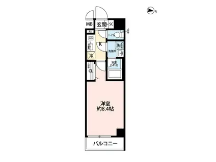 プレール・ドゥーク本所吾妻橋III(1K/3階)の間取り写真