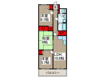 ルクソル浦和(3LDK/1階)の間取り写真