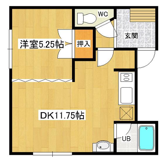 レイキャビク(1LDK/2階)の間取り写真