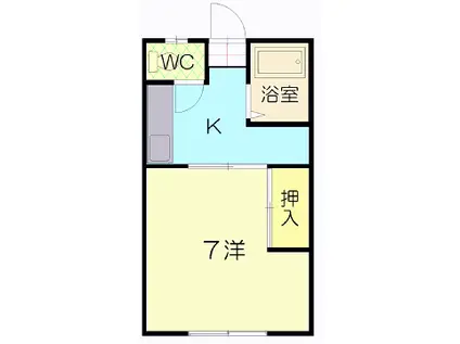 エルポポロA(1K/2階)の間取り写真