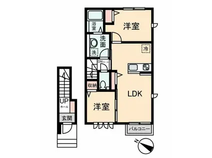 GRACA TERRACE(2LDK/2階)の間取り写真