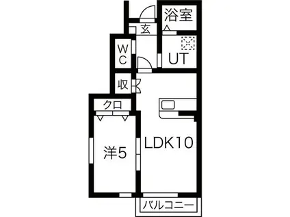 KSK北上I(1LDK/1階)の間取り写真