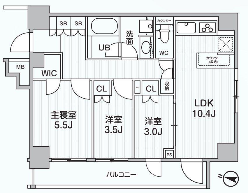 ALIVIS綾瀬(3LDK/2階)の間取り写真