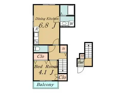 ハイシーコーポ(1DK/3階)の間取り写真